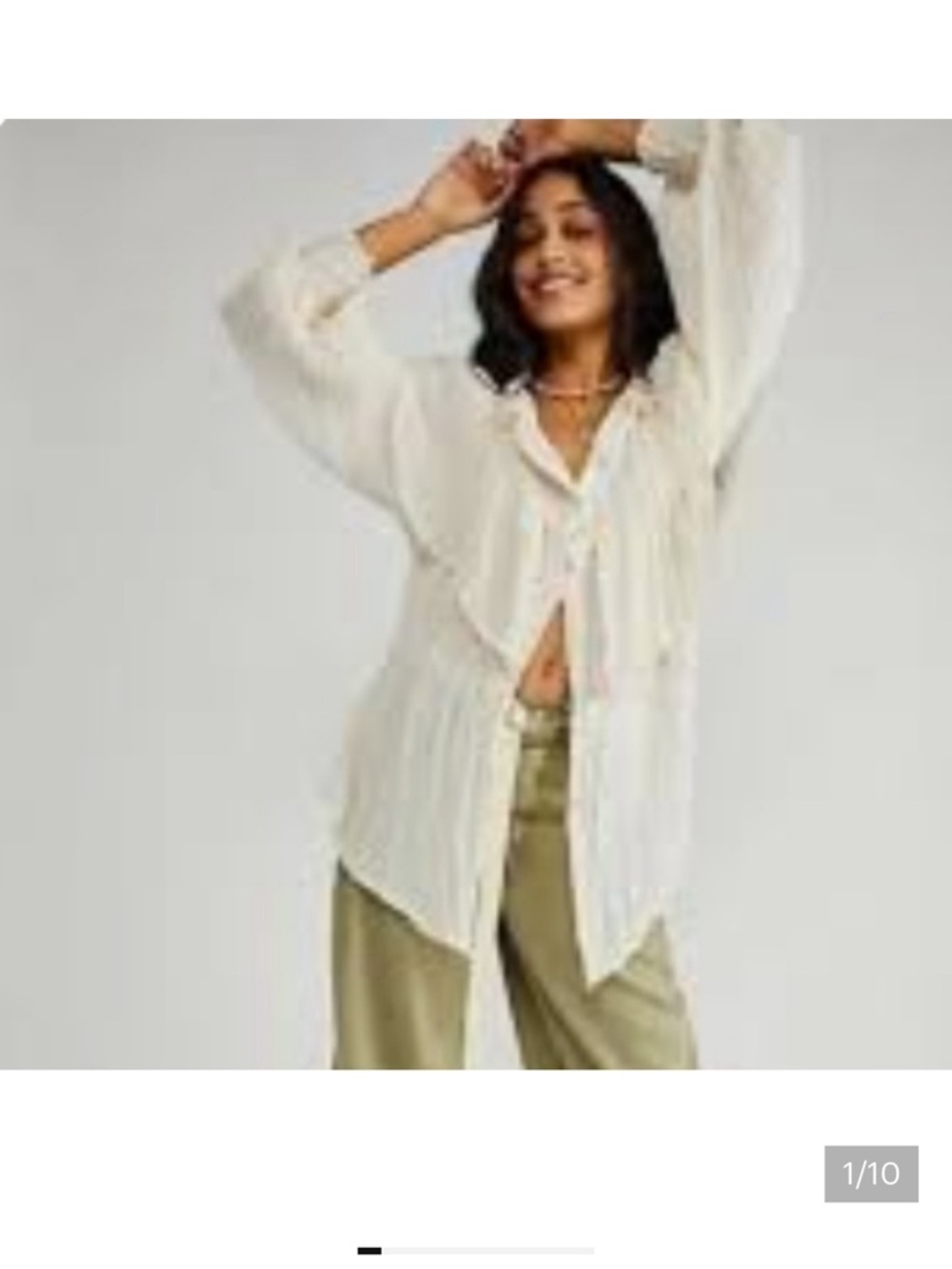 NWT Free People Jen’s Pirate Bootie Cream Alta ButtonFront Women’s Blouse Small